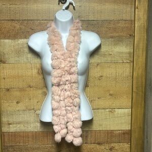 Rabbit fur Pom Pom scarf